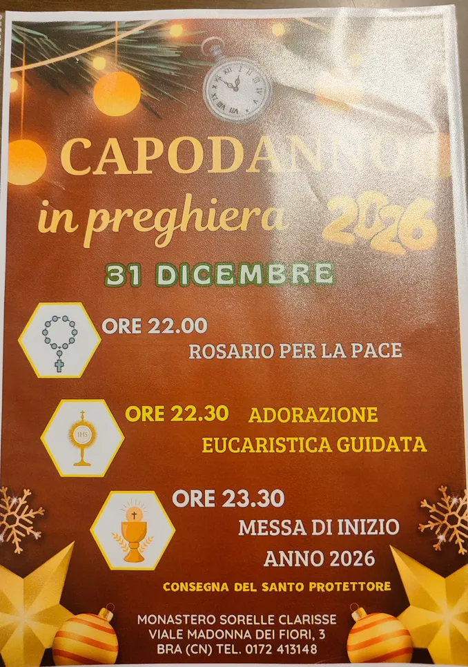 Un Capodanno di luce: l'invito delle sorelle Clarisse di Bra