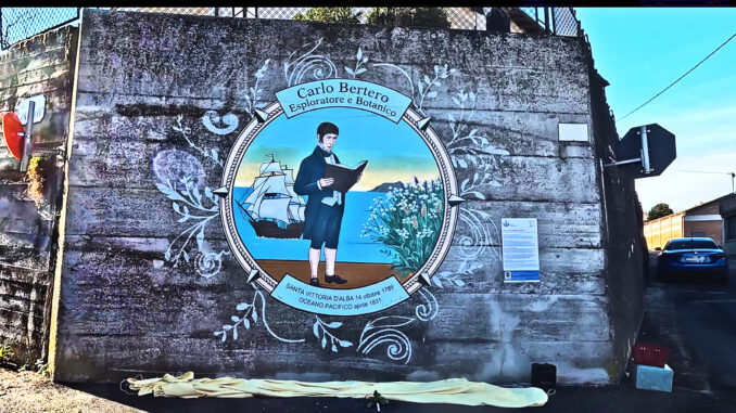 Inaugurato a Santa Vittoria il murale dedicato al botanico ed esploratore Carlo Luigi Giuseppe Bertero