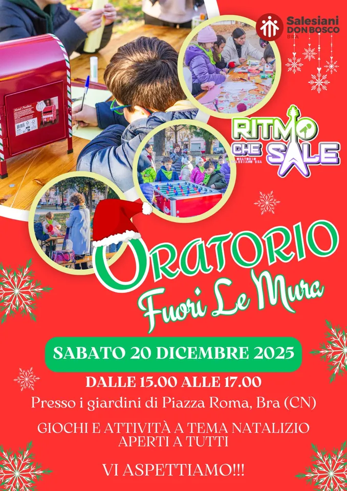 Ragazzi di Bra: tutti in piazza Roma sabato 20 dicembre per Oratorio fuori le mura