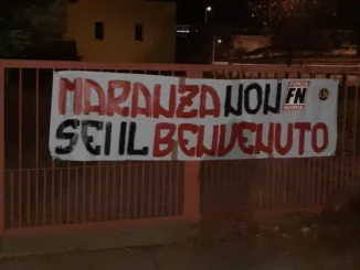Striscione di Forza nuova contro vandali esposto a Narzole