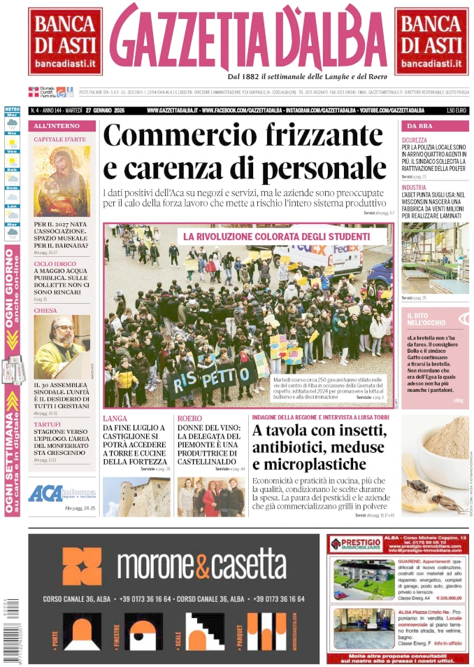 Gazzetta d&rsquo;Alba arriver&agrave; nelle edicole marted&igrave; 27 gennaio: ecco la copertina