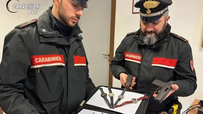 Arrestato ad Asti l'autore di furti in abitazione, aveva anche una pistola