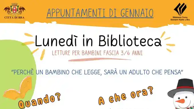 La biblioteca civica Arpino di Bra riparte nel 2026 con le letture magiche