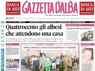 Gazzetta d&rsquo;Alba sar&agrave; nelle edicole domani, marted&igrave; 3 febbraio: ecco la copertina