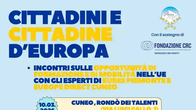 Essere cittadini d'Europa con gli incontri promossi da Apiceuropa. Domani convegno a Bra+