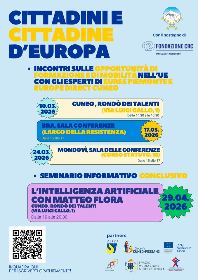 Essere cittadini d'Europa con gli incontri promossi da Apiceuropa. Domani convegno a Bra+