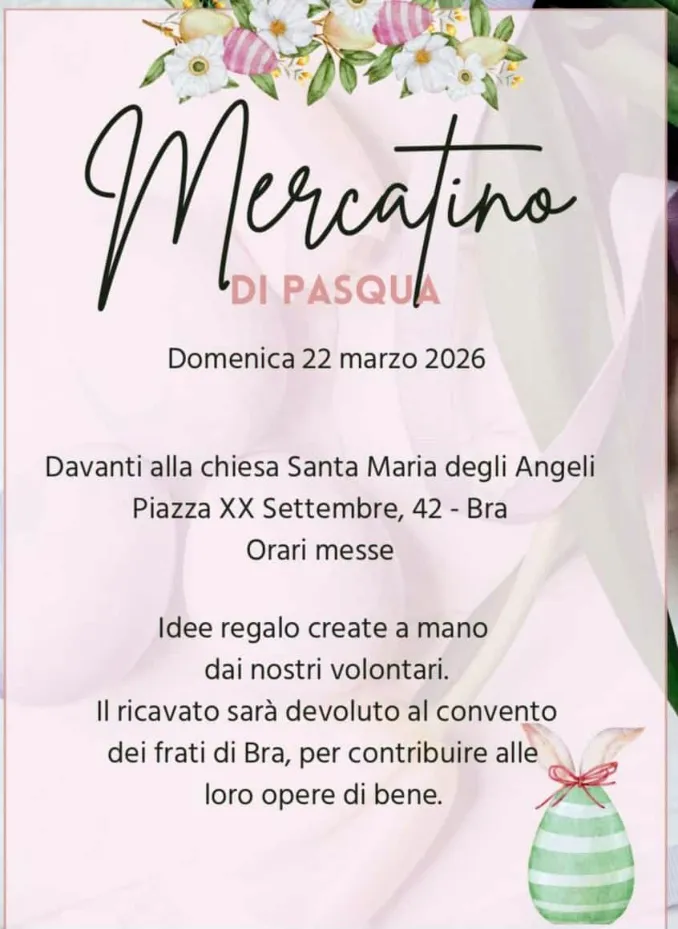 A Bra torna il Mercatino di Pasqua: solidariet&agrave; davanti alla chiesa di Santa Maria degli Angeli