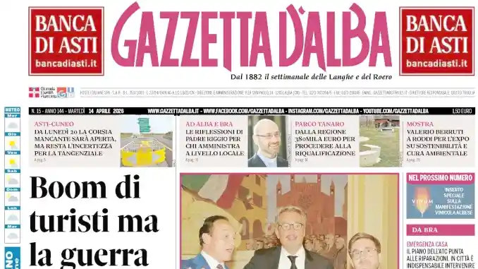 Anteprima Gazzetta d&rsquo;Alba: ecco la copertina che sar&agrave; nelle edicole domani, marted&igrave; 14 aprile