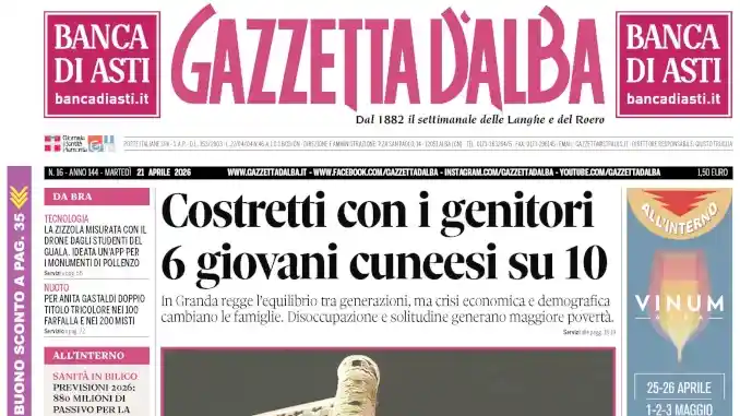 Anteprima Gazzetta d&rsquo;Alba: ecco la copertina che sar&agrave; nelle edicole domani, marted&igrave; 21 aprile