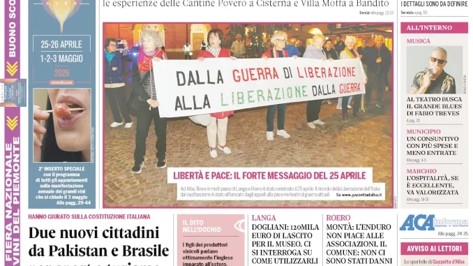 Anteprima Gazzetta d’Alba: ecco la copertina che sarà nelle edicole domani, martedì 27 aprile