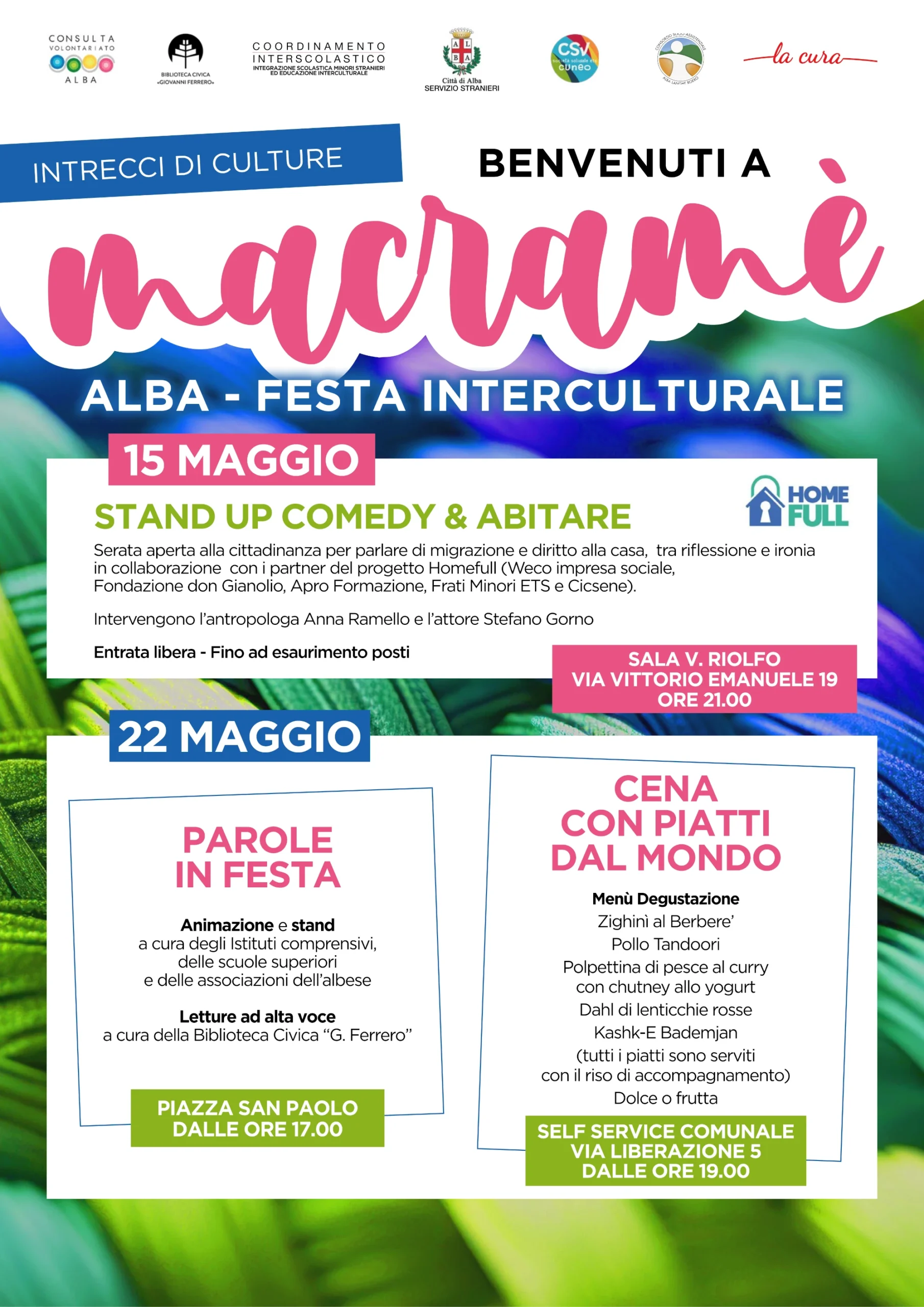 La festa interculturale Macramè di Alba compie trent’anni: appuntamenti il 15 e il 22 maggio