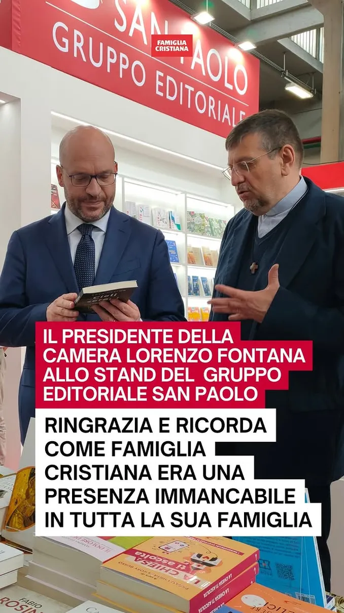 Il presidente della Camera Fontana visita lo stand San Paolo al Salone del libro che chiude con numeri record
