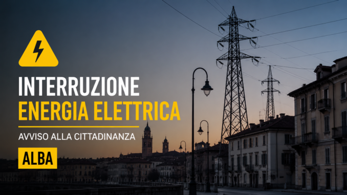 Alba, mercoledì 1 luglio, interruzione dell'energia elettrica in corso Cortemilia