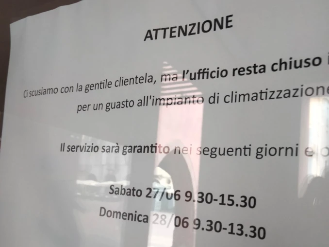 Ente turismo chiude l'ufficio di Alba a causa di un guasto al condizionatore