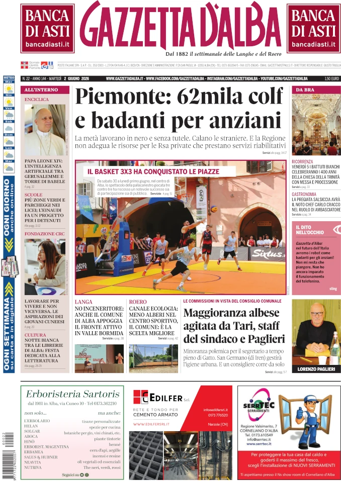 Anteprima Gazzetta d&rsquo;Alba: ecco la copertina che sar&agrave; nelle edicole domani, marted&igrave; 26 maggio 1