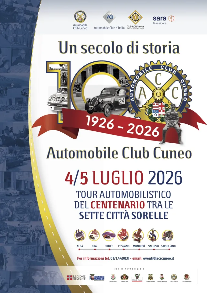 Un grande tour automobilistico lungo le strade della Granda per celebrare i 100 anni dell’Aci Cuneo