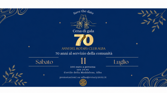 Rotary club Alba, 70 anni al servizio del territorio