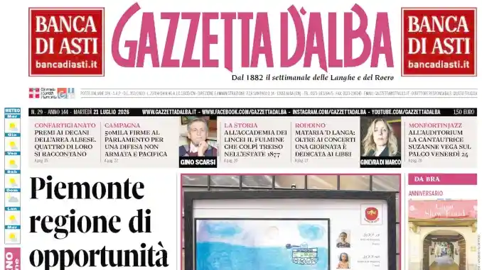 Gazzetta d’Alba: ecco la copertina che sarà nelle edicole domani, martedì 21 luglio