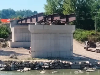 Ponte sul Tanaro a Monchiero, cantiere in corso e apertura entro un anno 2