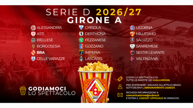 Serie D, il Bra nel Girone A: definito il cammino dei giallorossi