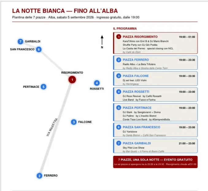 Notte bianca ad Alba / Sabato 5 la festa in musica nelle piazze del centro per salutare l’estate
