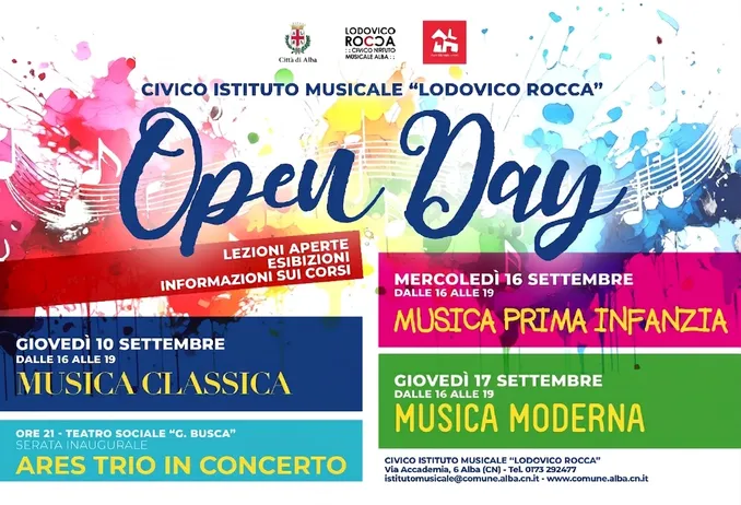 Open day al Civico istituto musicale di Alba: le iscrizioni ai corsi sono aperte
