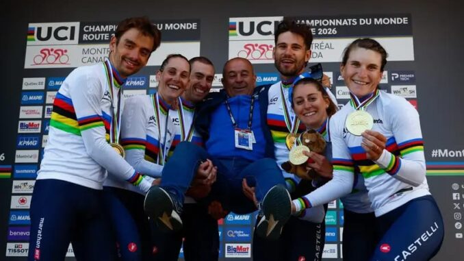 Mondiali di ciclismo, Sobrero guida l'Italia all'oro nella cronometro mista a squadre