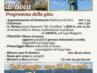 Dopo la festa Madonna dei fiori andrà in gita al santuario del Boca e ad Arona