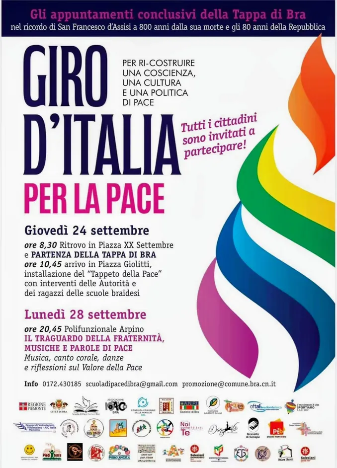 Domani la Marcia della pace a Bra: gli studenti preparano un lenzuolo di 200 metri 1