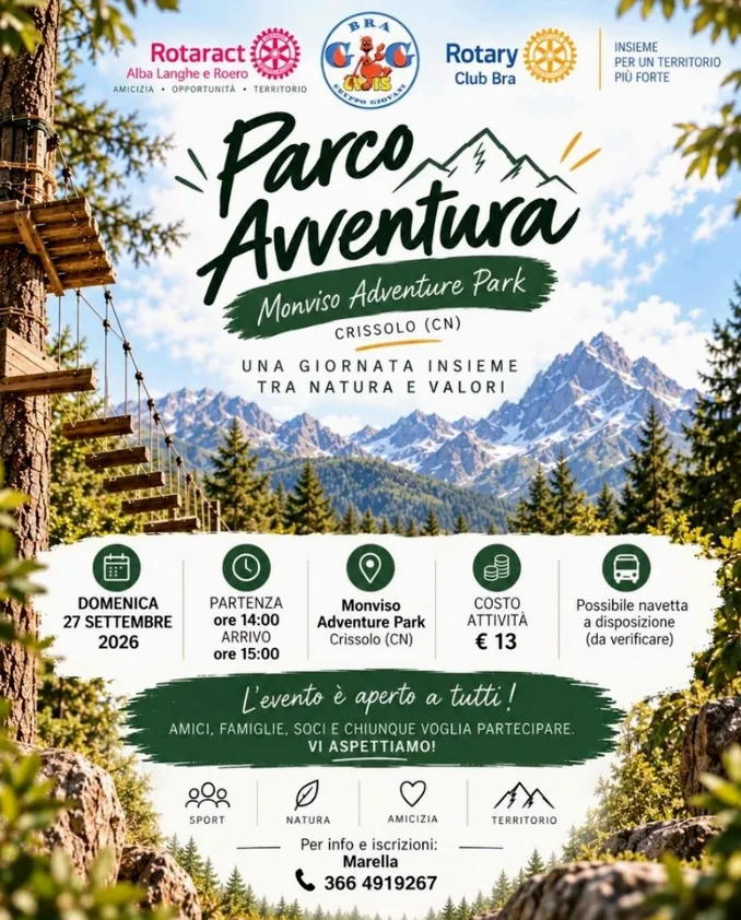 Una giornata col Rotary club e gruppo giovani Avis al Monviso adventure park