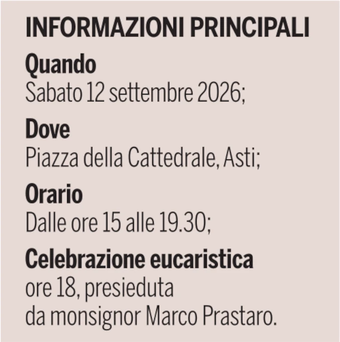 Pellegrinaggio delle famiglie tra duomo e santuari di Asti: appuntamento sabato 12 settembre