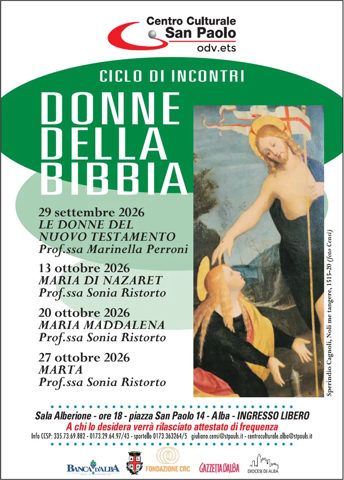 Marinella Perroni e le donne nella Bibbia: martedì 29 un incontro al centro culturale San Paolo di Alba 1
