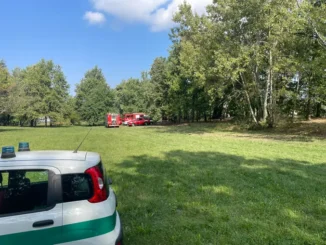 Vanno a fuoco alcuni alberi secchi nell'area naturalistica Asfodelo di Pocapaglia
