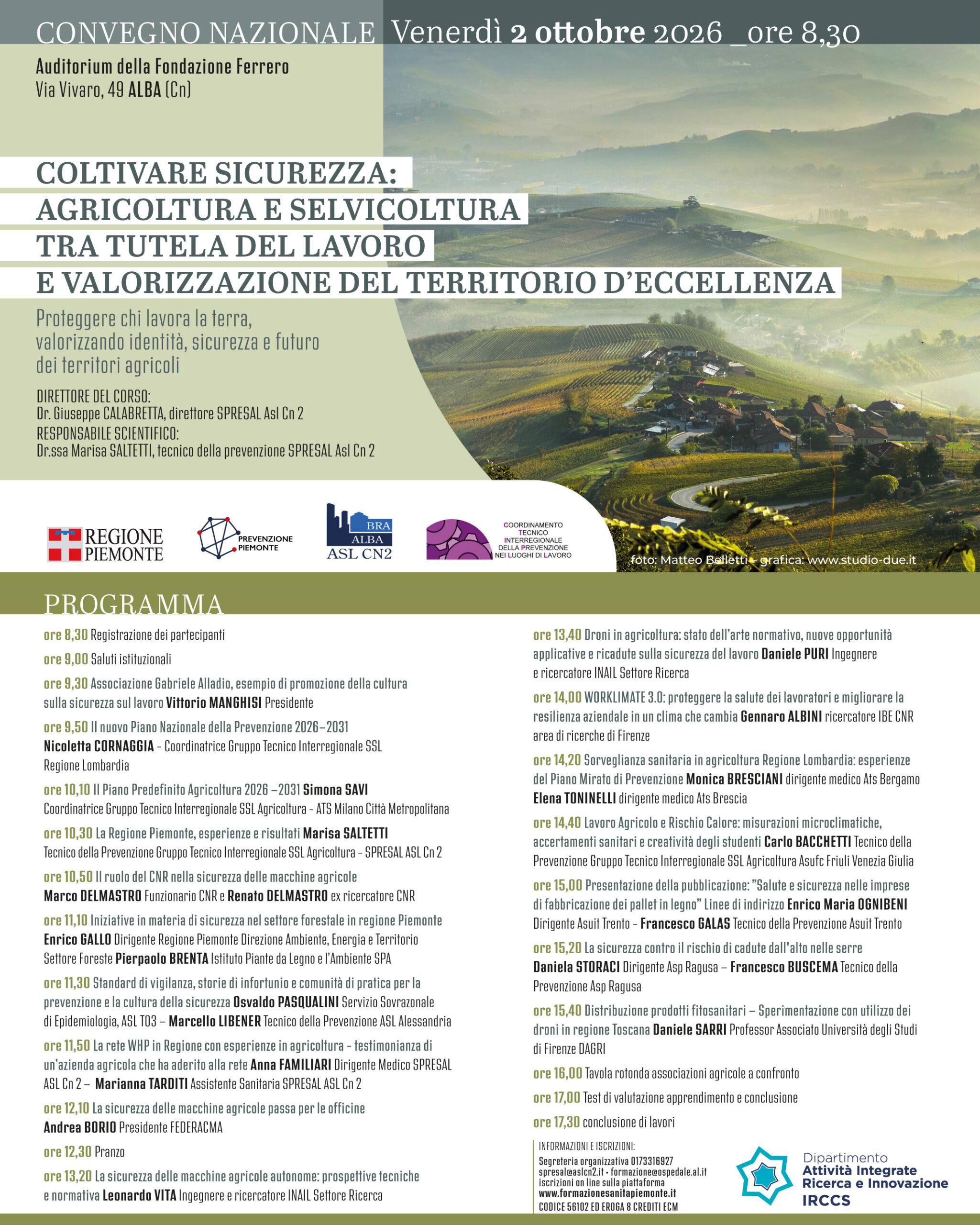Lo Spresal Asl C2 invita al convegno nazionale: Coltivare sicurezza