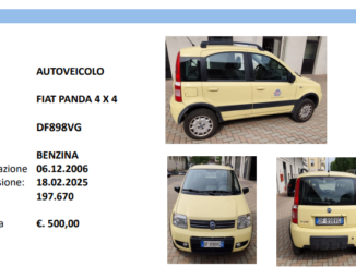 Comune di Bra: asta pubblica per la vendita di tre autoveicoli