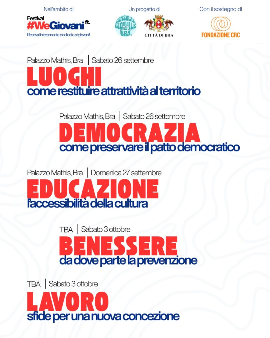 Al via a Bra la prima edizione del Festival #WeGiovani 1