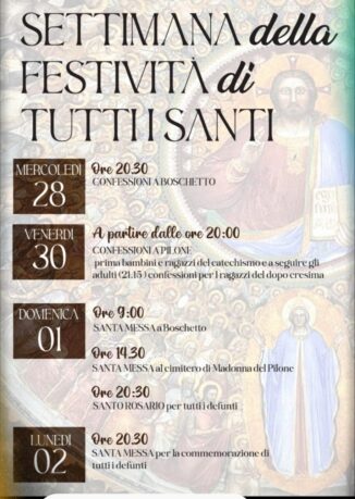Tutti i Santi, preghiere e celebrazioni a Boschetto e alla Madonna del Pilone