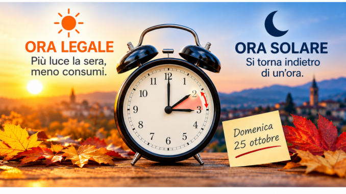Torna l&rsquo;ora solare, lancette indietro di un&rsquo;ora nella notte tra sabato e domenica