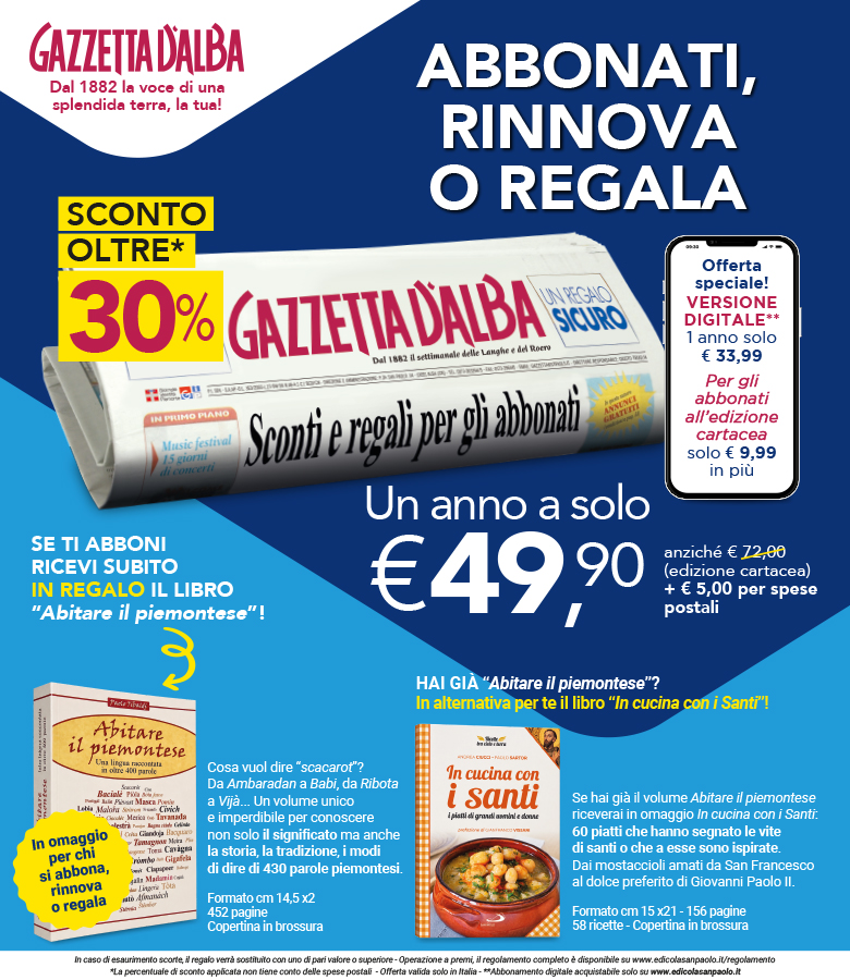 Abbonati a Gazzetta d'Alba 2024-25